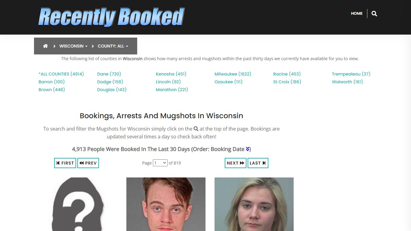 Recent bookings, Arrests, Mugshots in Wisconsin - Recently Booked